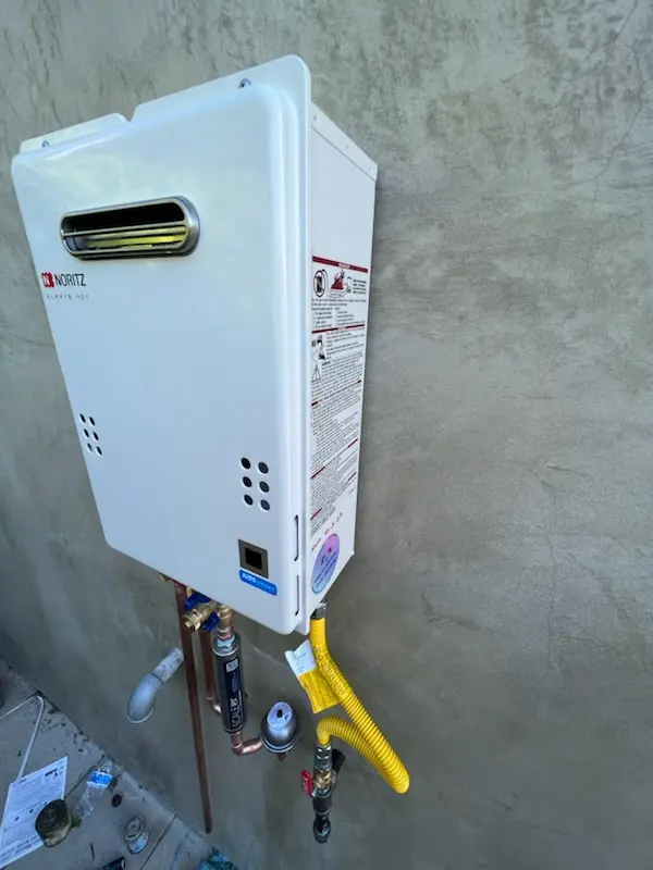 Tankless water heater installation for Ameritrail homes